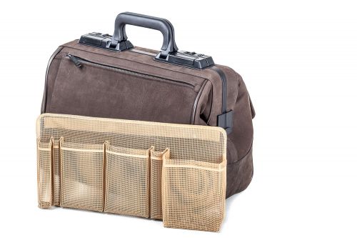 Arzttasche Aus Echtem Leder - Handgefertigt In Italien - Modell D&D0203 Zweifarbig